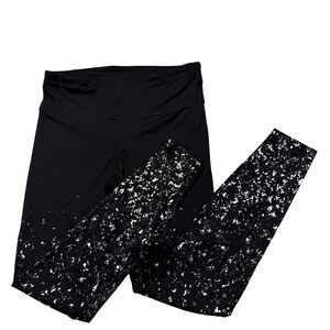 Lululemon Speed Up Tight 28 Black Crushed Velvet Foil Splatter Leggings Size 10